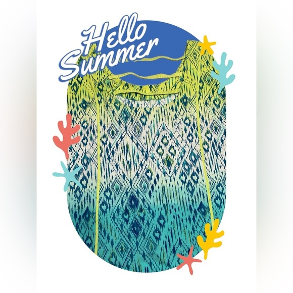 American Eagle outfitters 100%poly quick dry, summer blouse, geometric d… - Picture 7 of 15